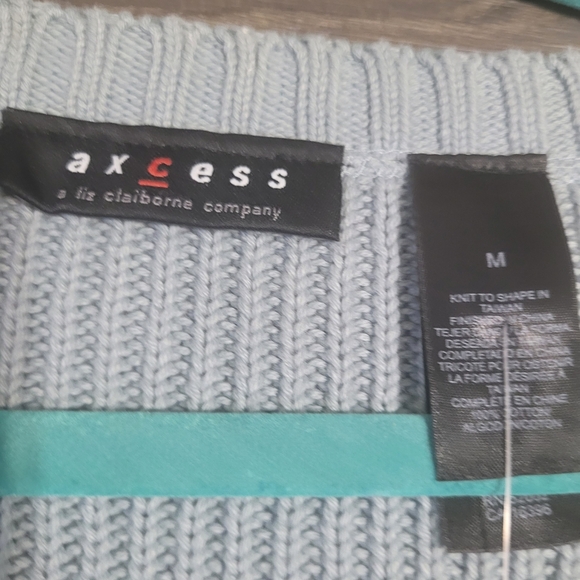 Axcess Womens Short Sleeve Coraline Knit Cardigan Sweater Size M Light Blue Y2k - Picture 2 of 4